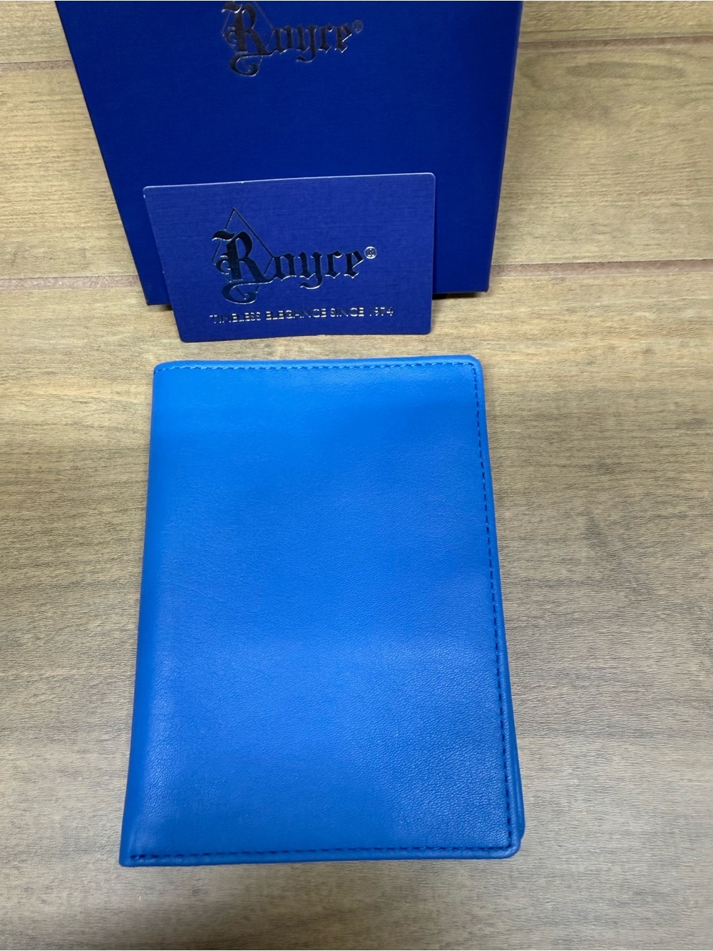 Royce Blue Genuine Leather Passport Holder Travel Wallet New in Box